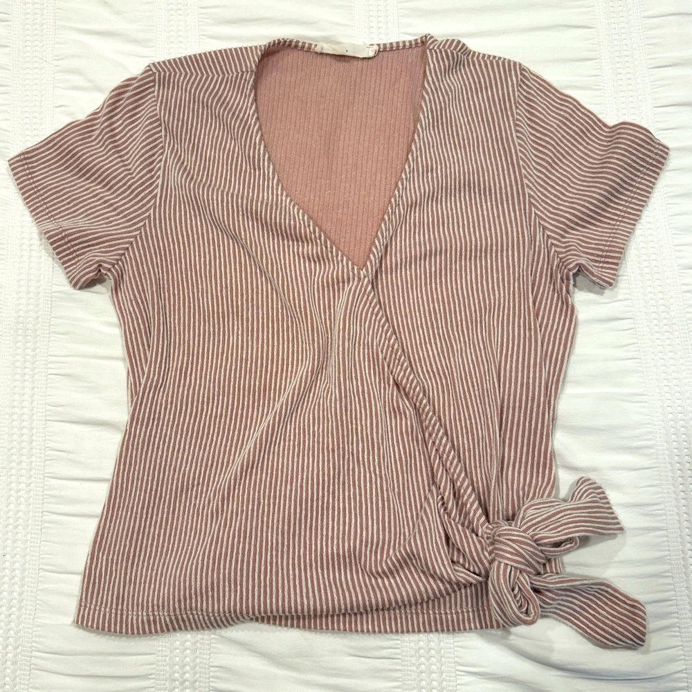 Dry Goods Dusty Pink Wrap Top Size S